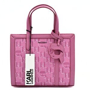 Karl Lagerfeld Interstellar K/Ikonik Pink Leather Tote Handbag